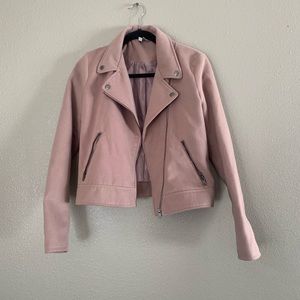 Pink felt bomber jacket